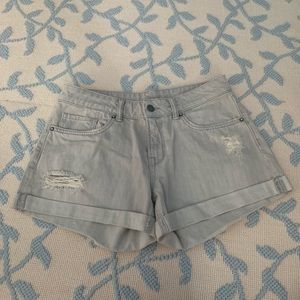All saints grey jean shorts size 29